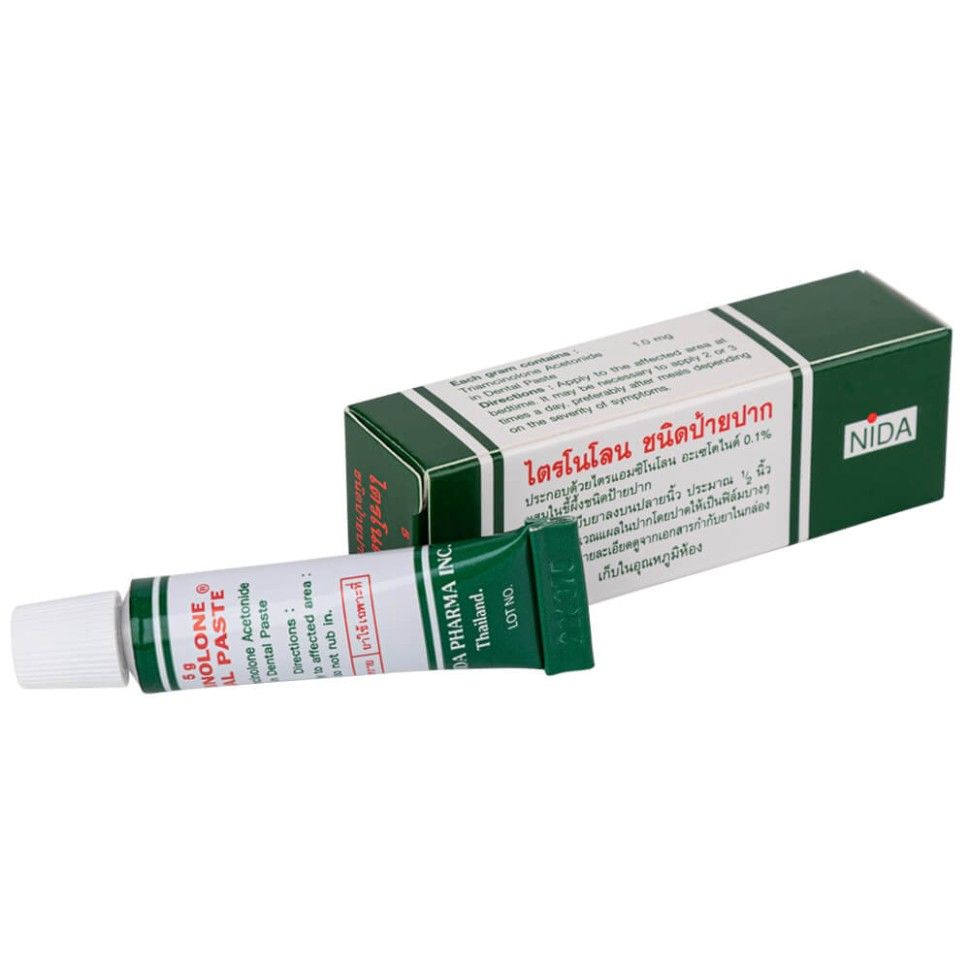 Тринолоновая паста (мазь) для лечения стоматита и воспаления полости рта. Trinolone Oral Paste 5 гр