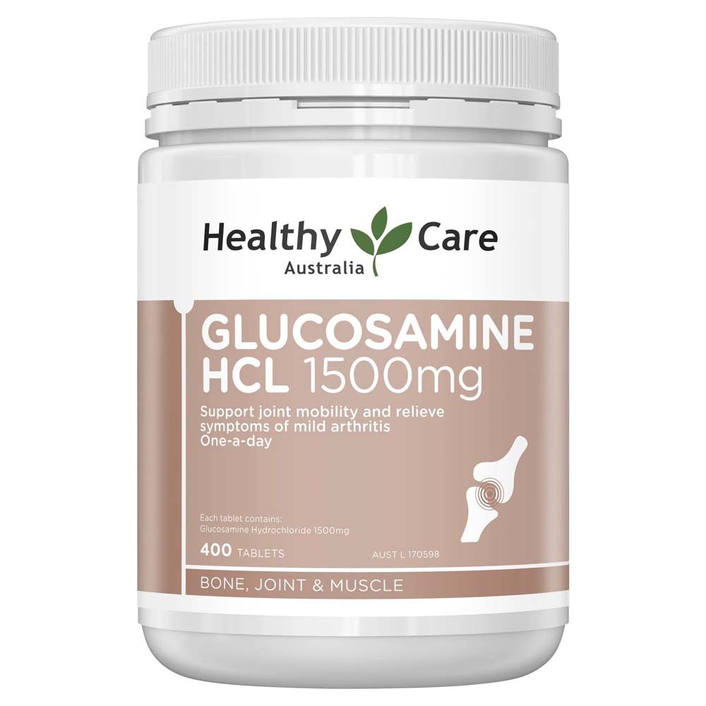 Глюкозамин для суставов и хрящей 1500 мг. Healthy Care Glucosamine HCL, 400 шт.