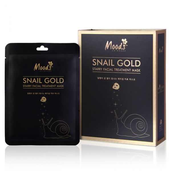 Тканевая маска для лица улитка и золото, 10 шт