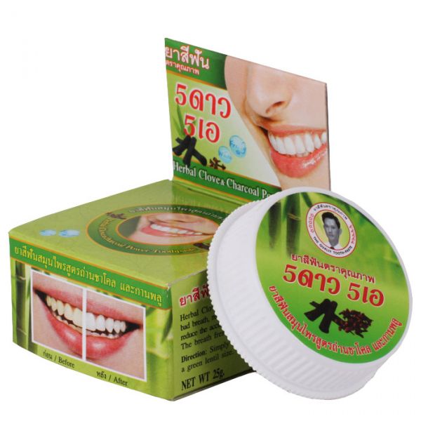 Зубная паста с бамбуковым углем 5 STAR 5A, 25 гр